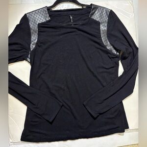 Karen Millen Black and pleather Long Sleeve Top